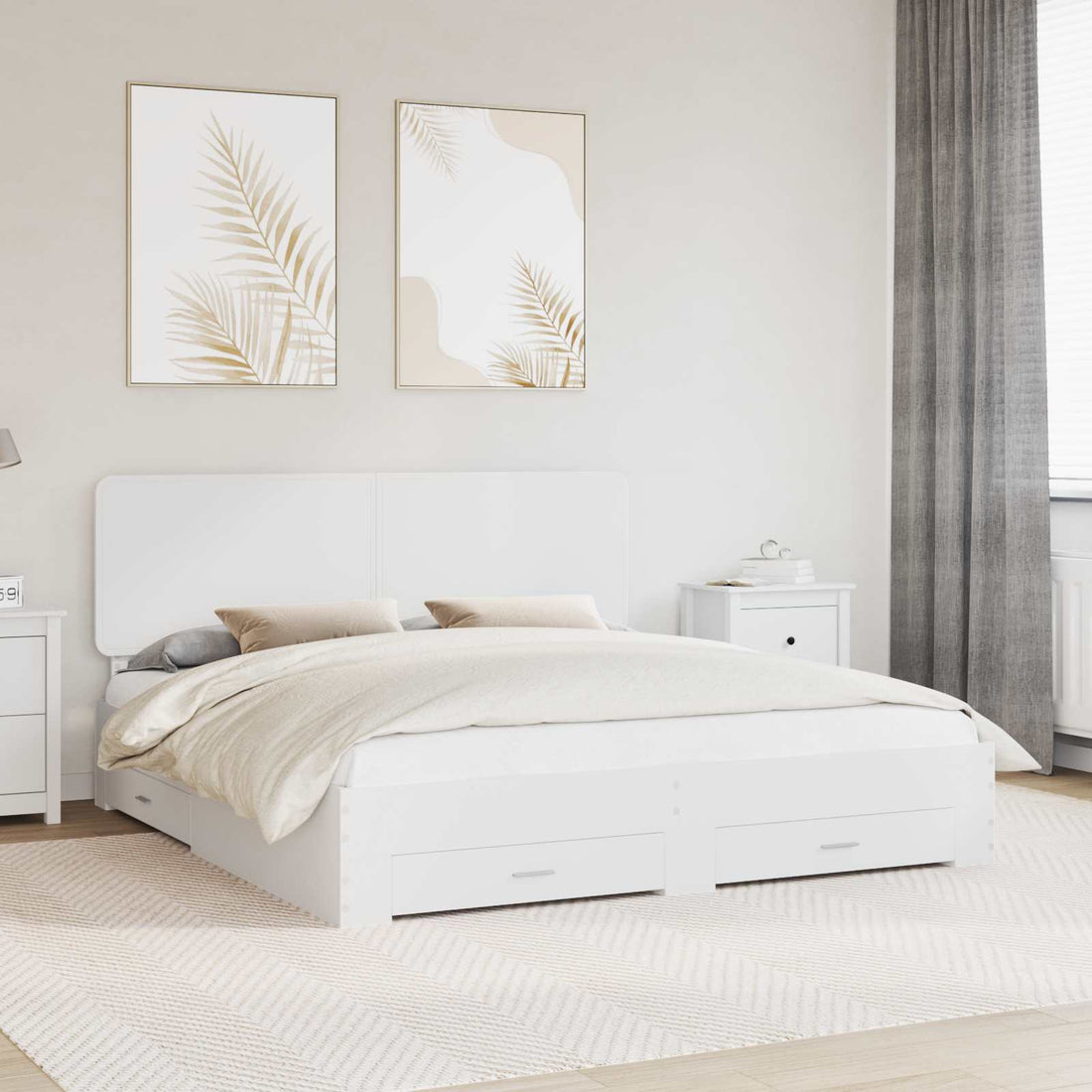 vidaXL Estructura de cama con cajón 180 x 200 cm Madera de ingeniería