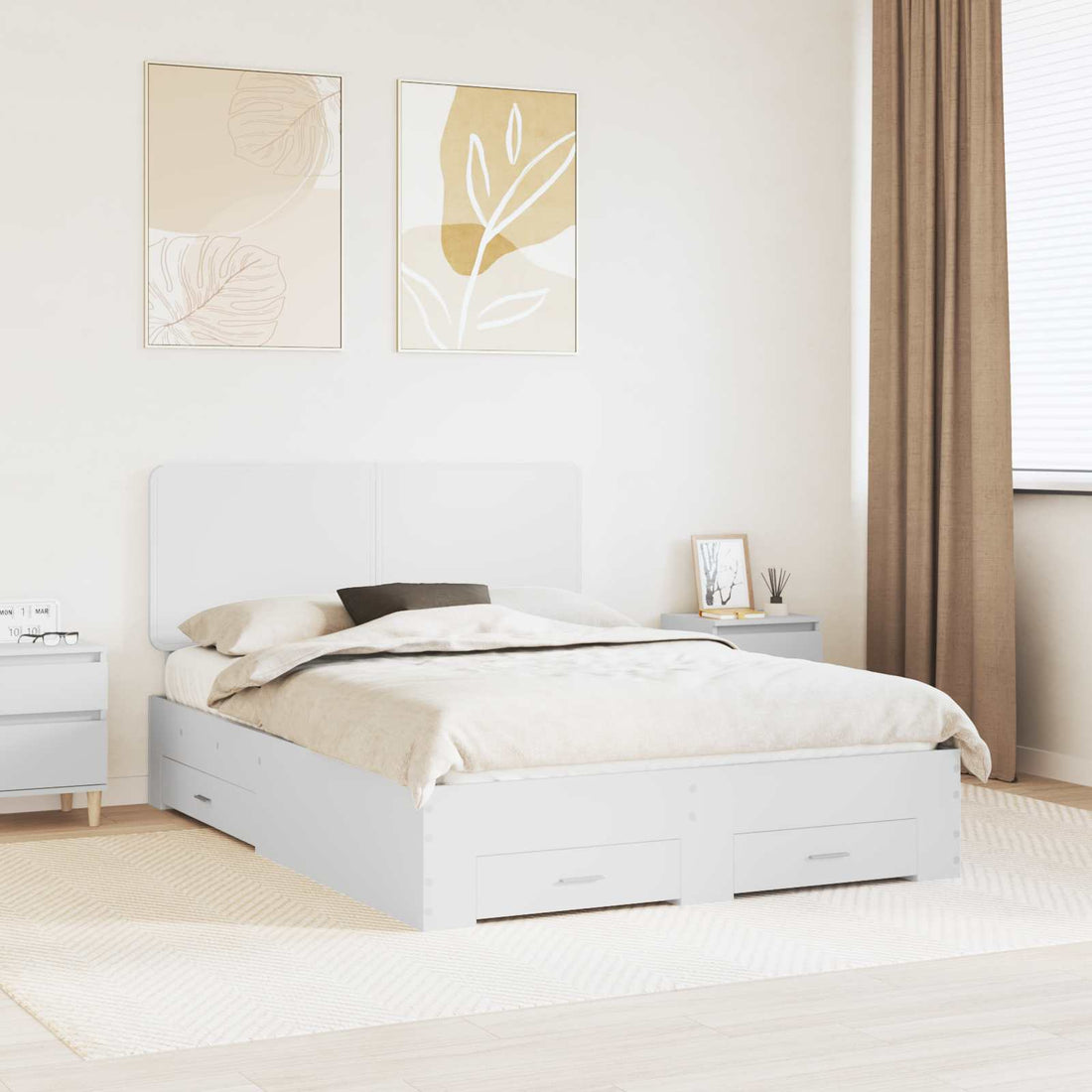 vidaXL Estructura de cama con cajón 140 x 190 cm Madera de ingeniería