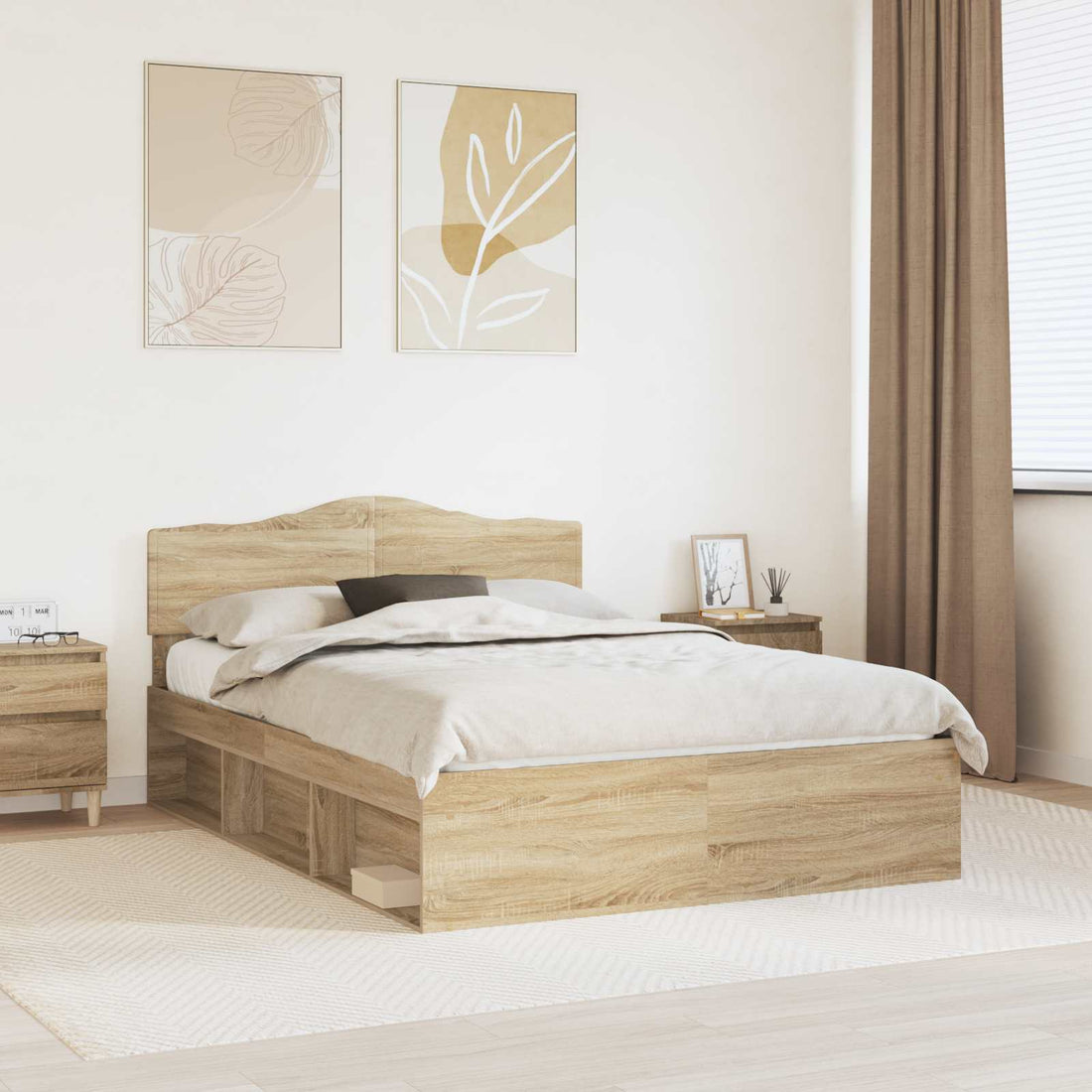 vidaXL Estructura de cama Sonoma 160 x 200 cm Madera de pino macizo
