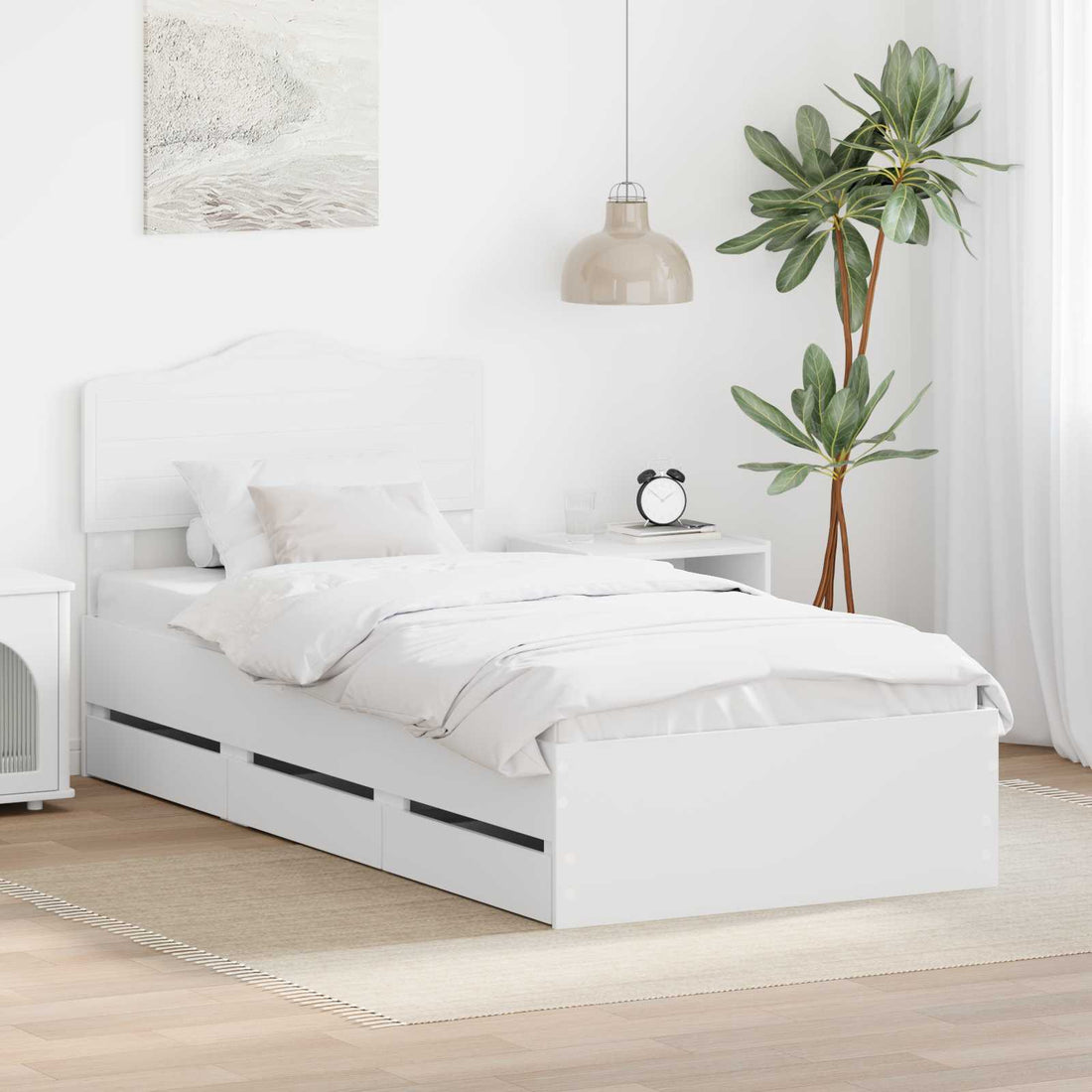 vidaXL Estructura de cama con cajón 100 x 200 cm Madera Ingenieril