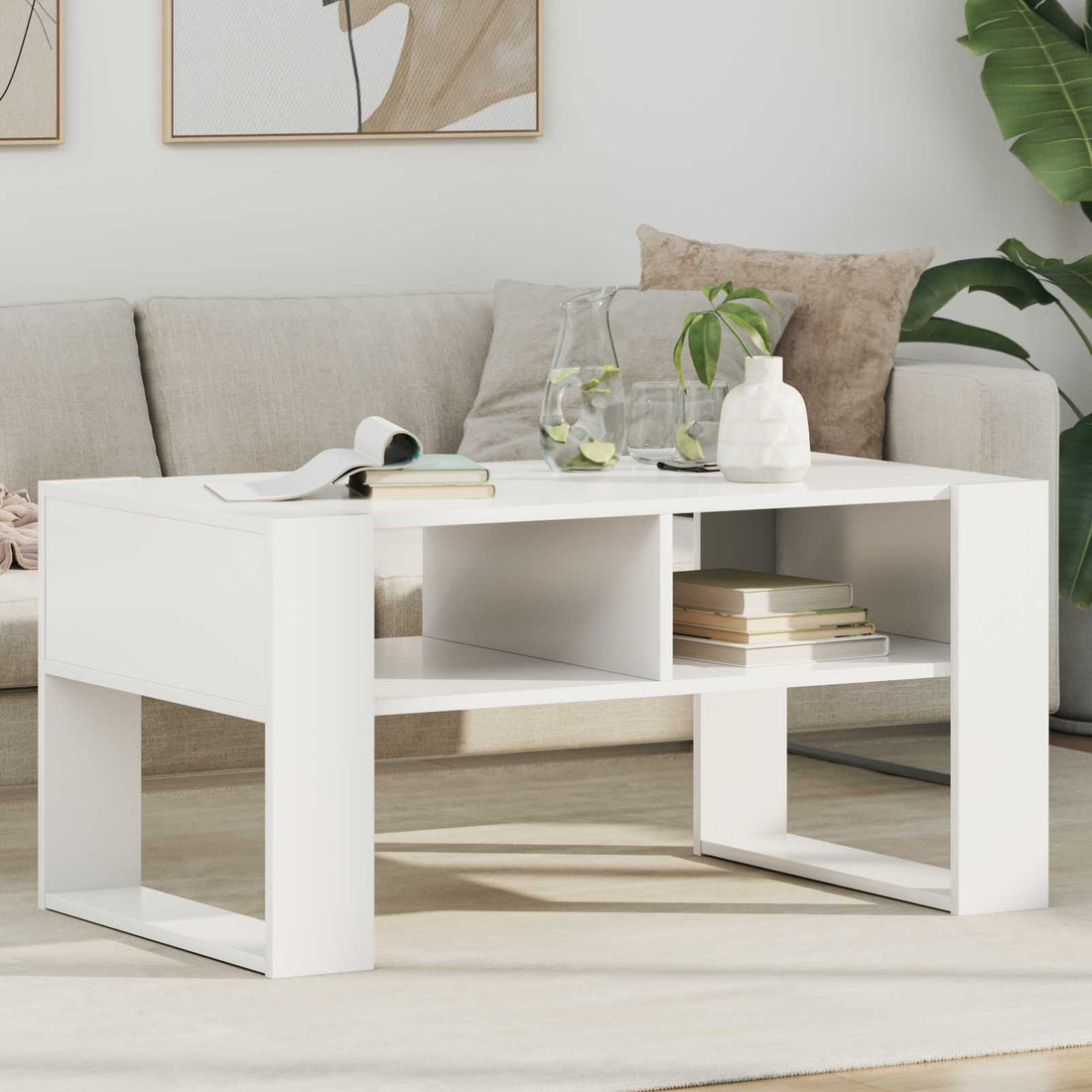 vidaXL Mesa de Café 92 x 53 x 45 cm Madera de ingeniería