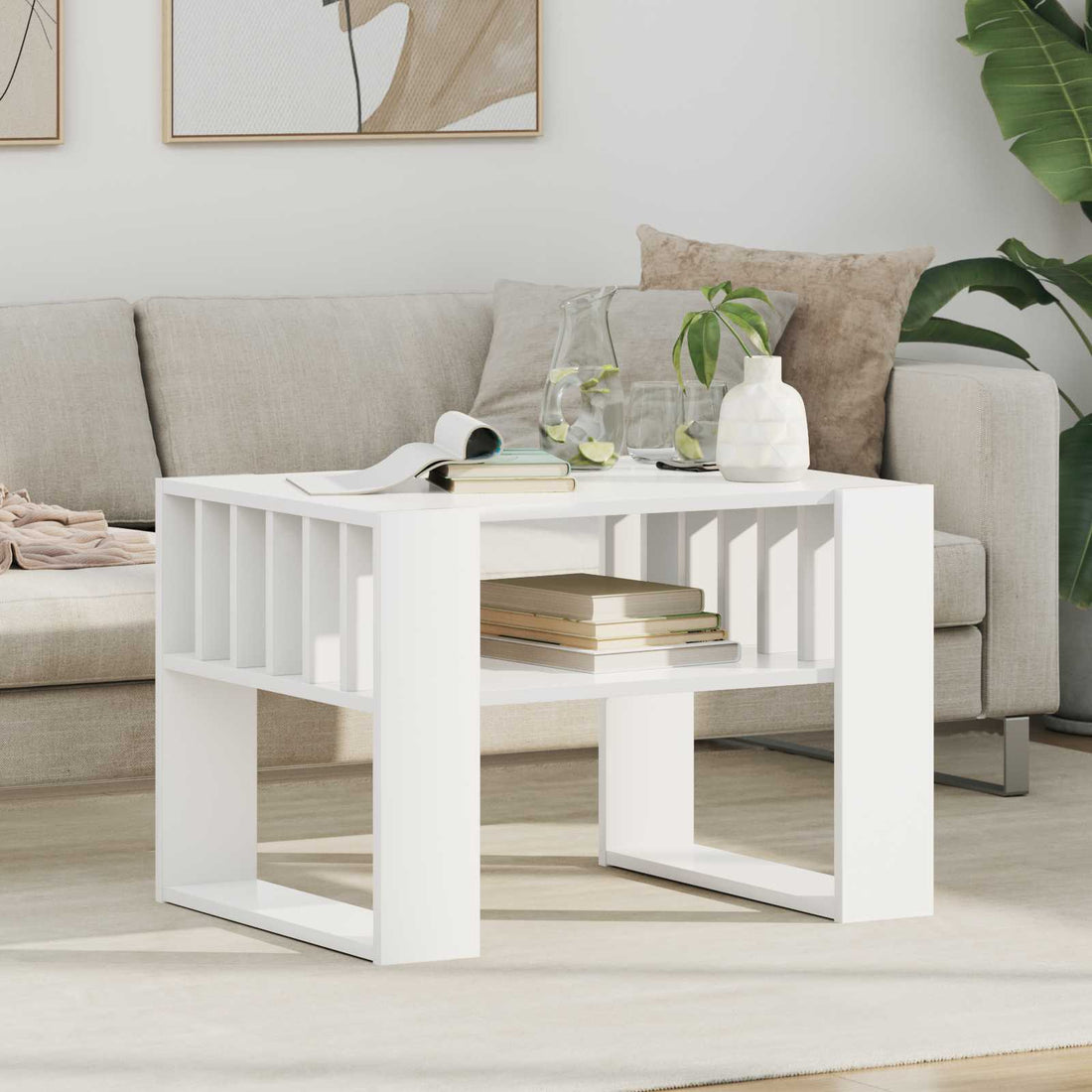 vidaXL Mesa de Café 66 x 49,5 x 45 cm Madera de ingeniería