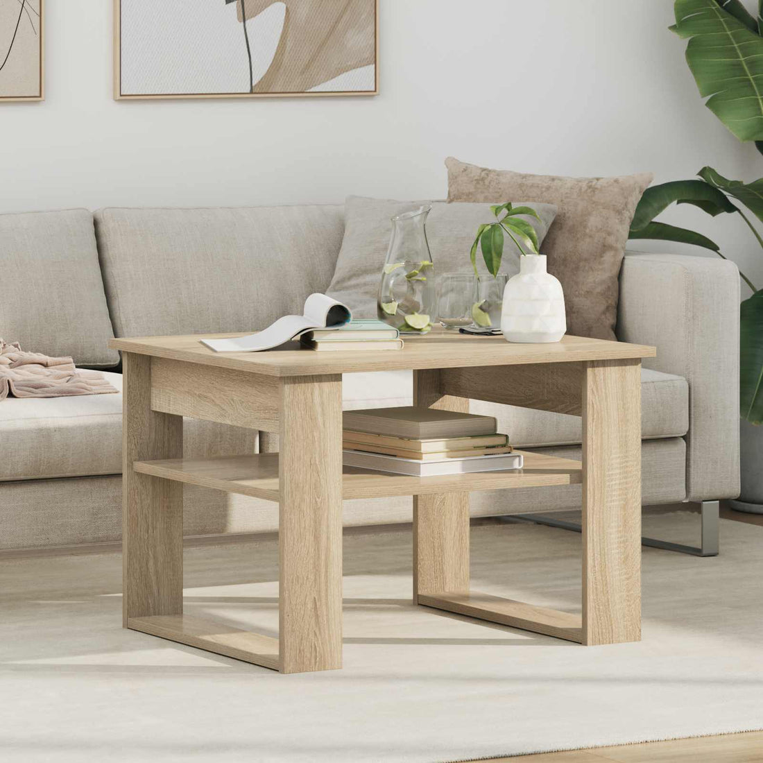 vidaXL Mesa de Café Roble Sonoma 64 x 54 x 44 cm Madera de ingeniería