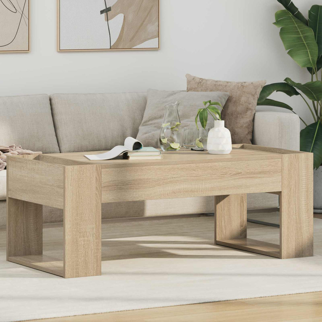 vidaXL Mesa de Café Roble Sonoma 110 x 50 x 41 cm Madera de ingeniería