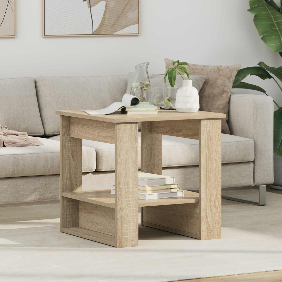 vidaXL Mesa de Café Roble Sonoma 51 x 50 x 50 cm Madera de ingeniería