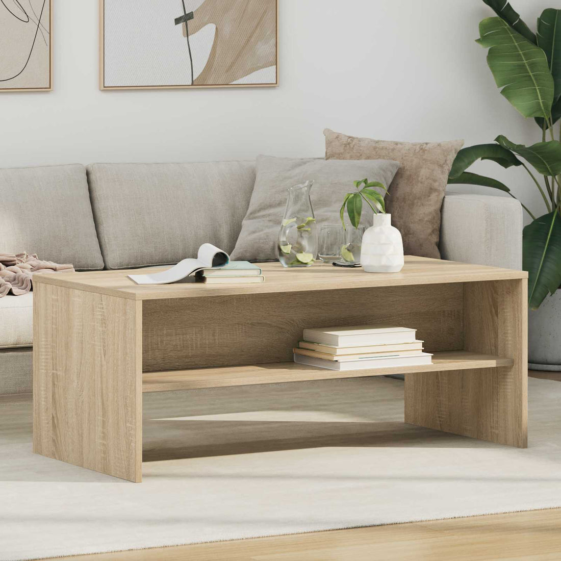 vidaXL Mesa de Café Roble Sonoma 100 x 50 x 40 cm Madera de ingeniería