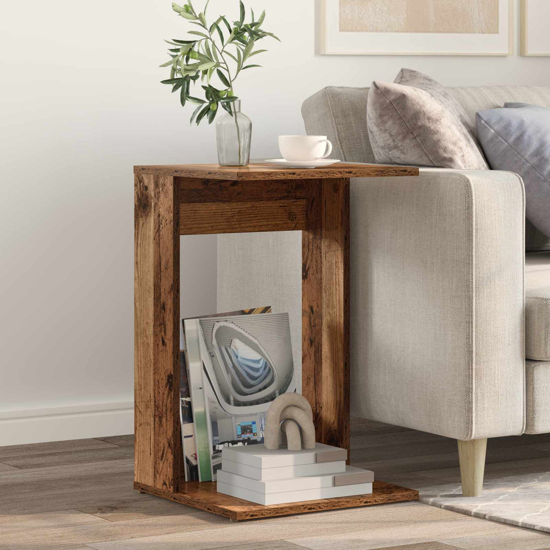 vidaXL Mesa lateral Madera vieja 40 x 38 x 62,5 cm