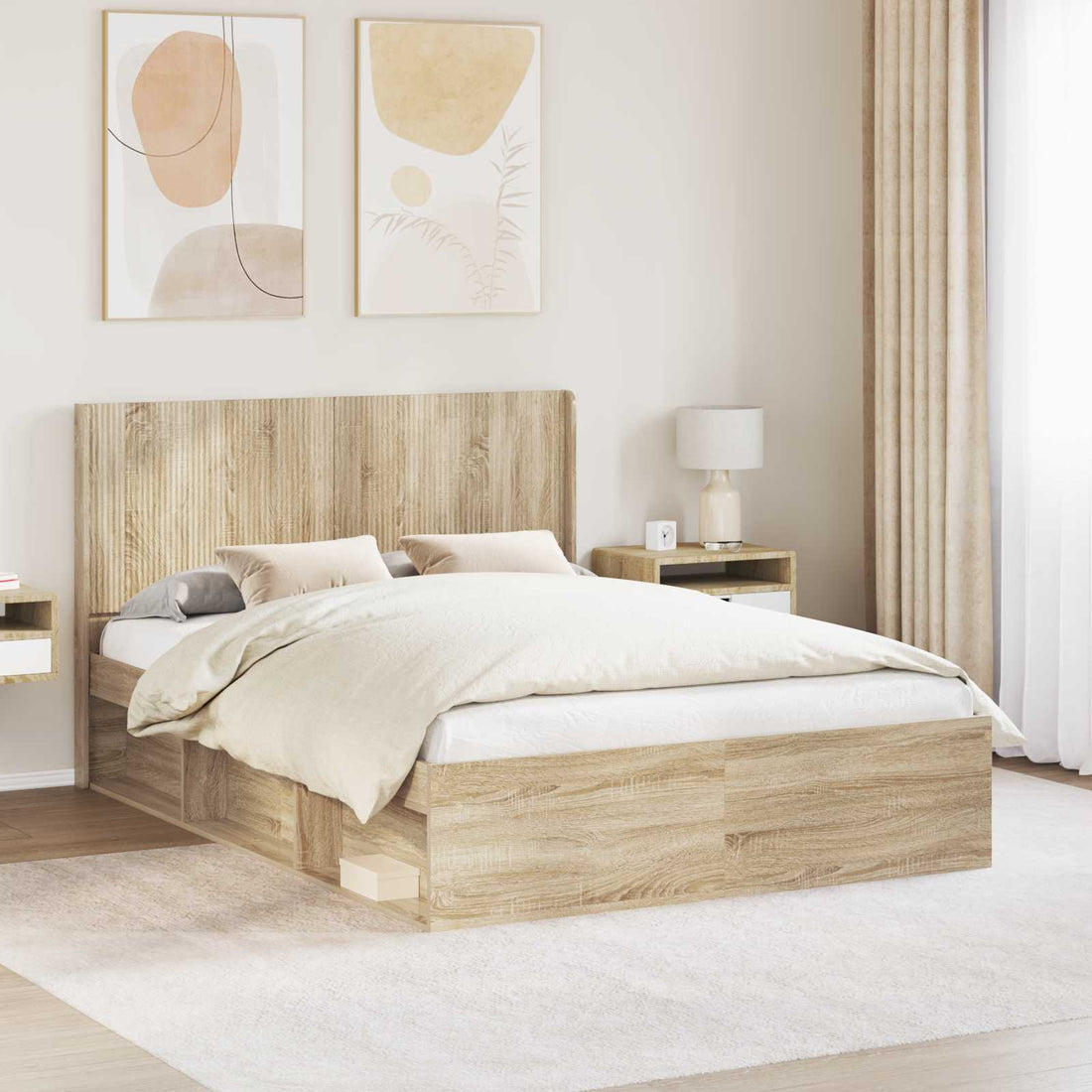 vidaXL Estructura de cama con almacenamiento y cabecero 2 uds.