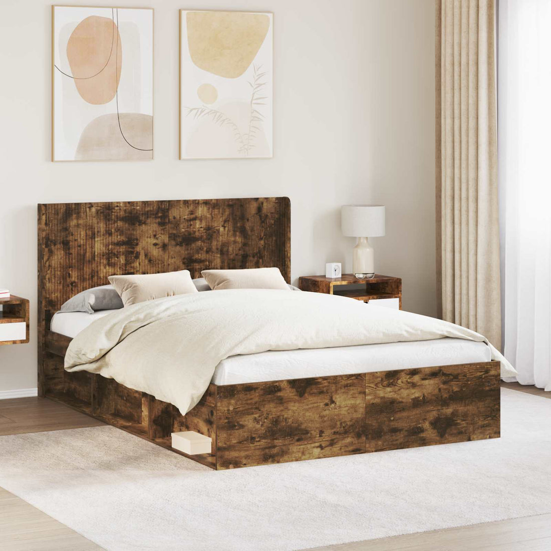 vidaXL Estructura de cama con almacenamiento y cabecero 2 uds.