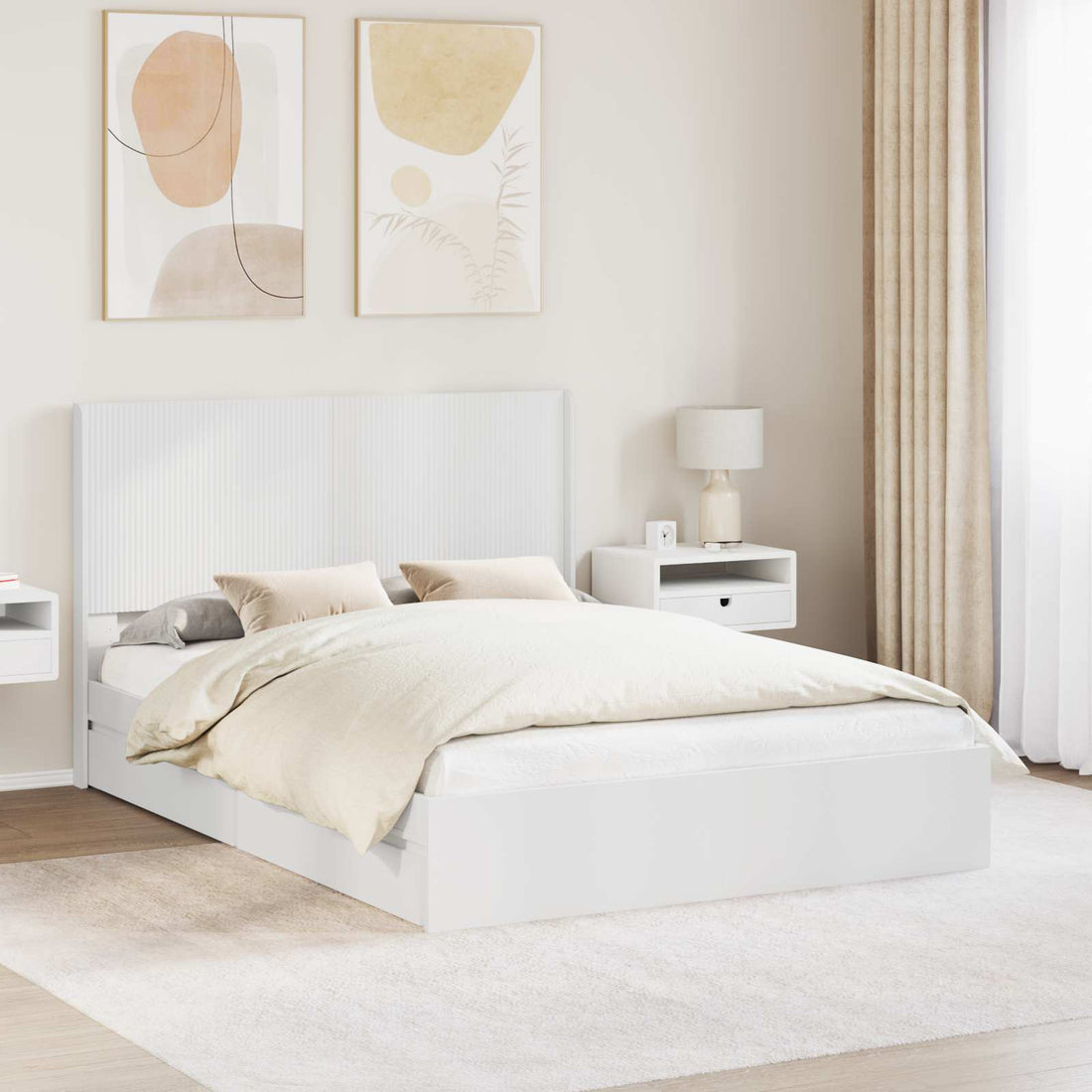vidaXL Estructura de cama con almacenamiento y cabecero 2 uds.