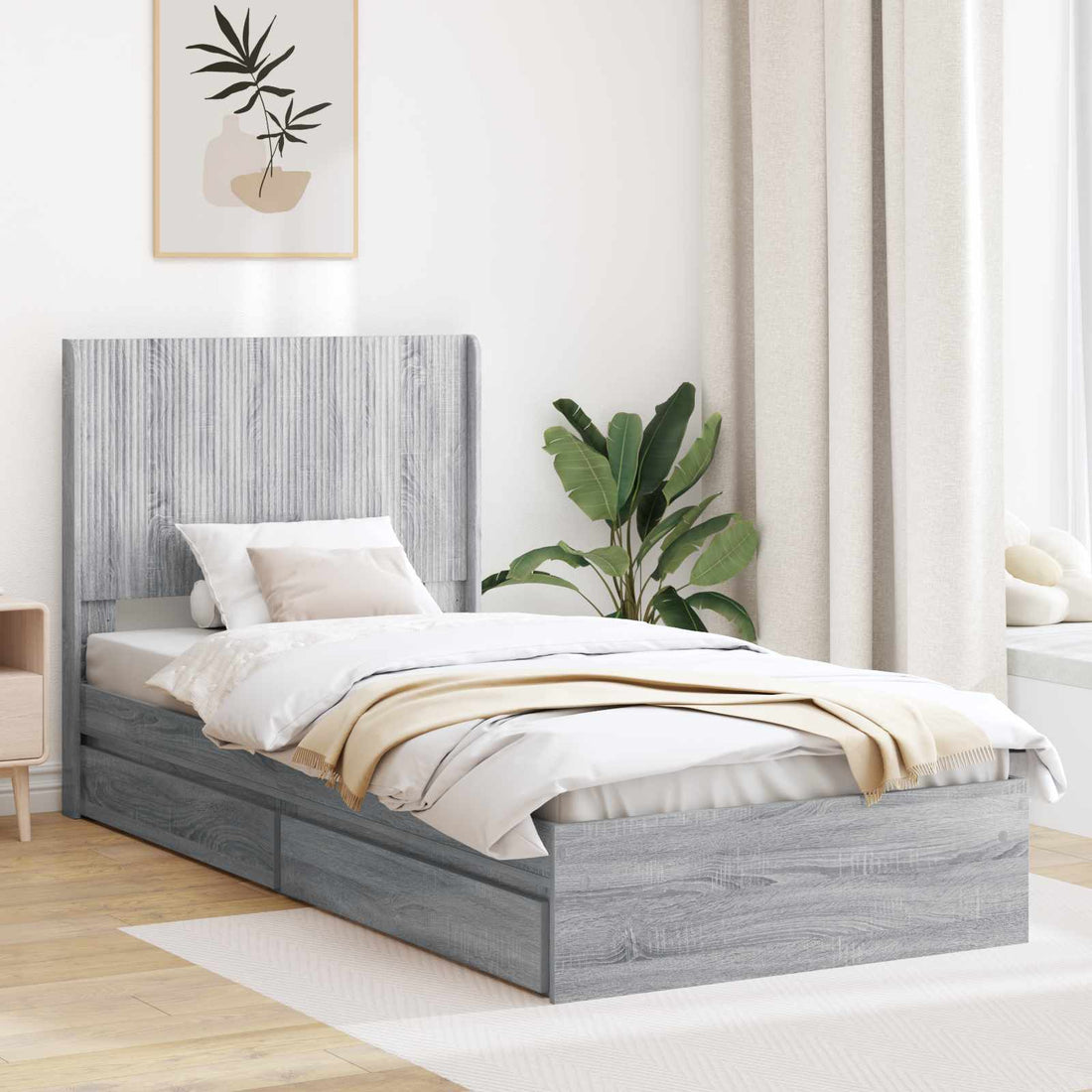 vidaXL Estructura de cama con almacenamiento y cabecero 2 uds.