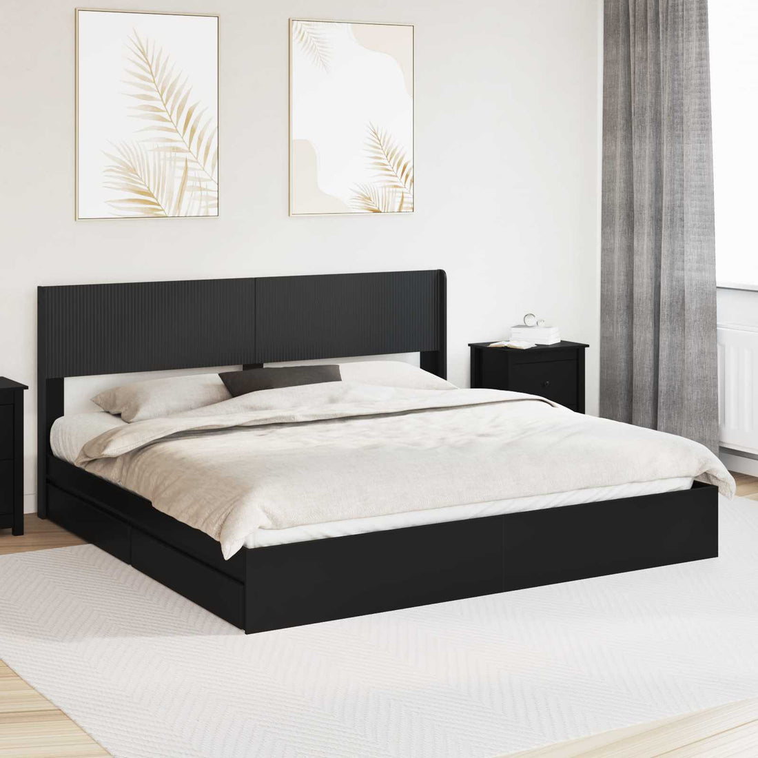 vidaXL Estructura de cama con almacenamiento y cabecero 2 uds.