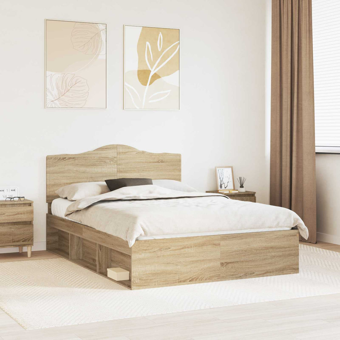 vidaXL Estructura de cama Sonoma 160 x 200 cm Madera de pino macizo