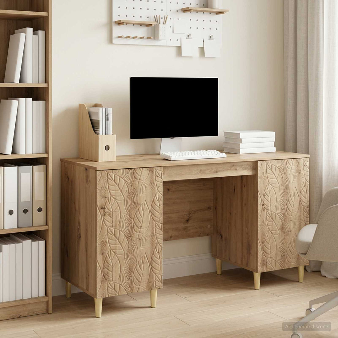 vidaXL Escritorio Roble artisan 142,5 x 50 x 75 cm