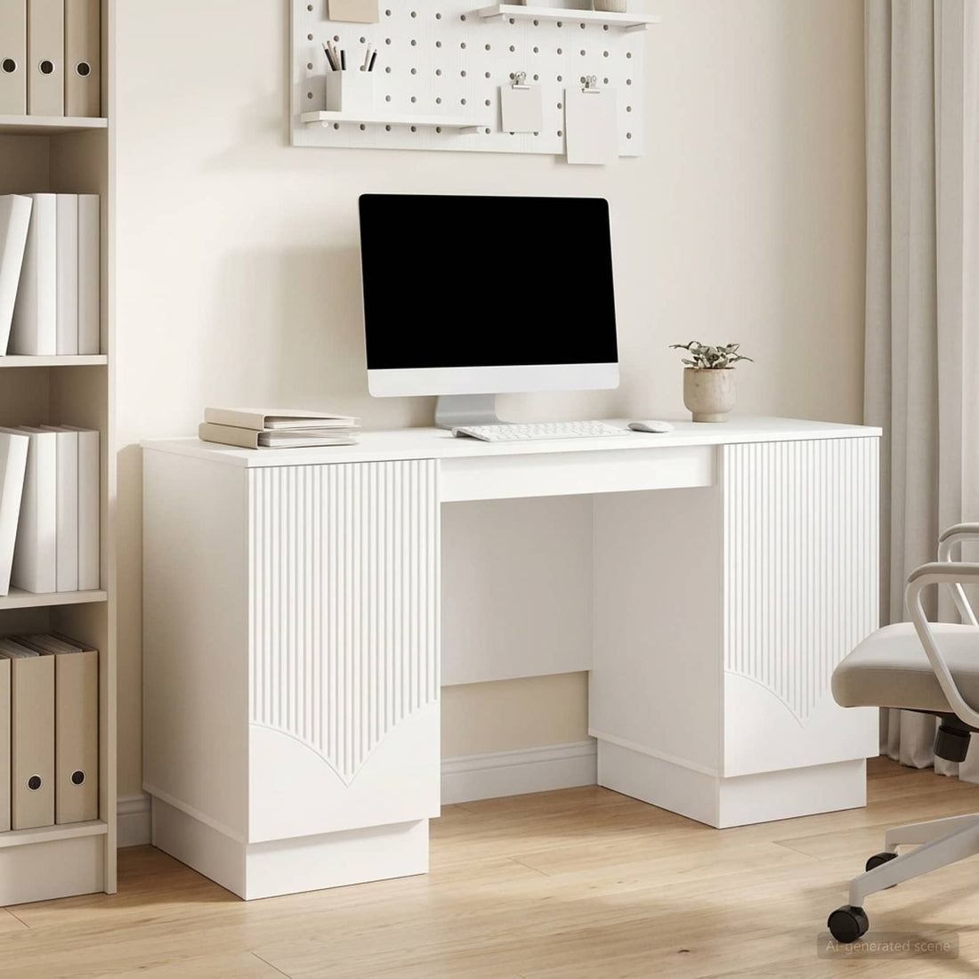 vidaXL Escritorio Brillante 142,5 x 50 x 75 cm Madera de Ingeniería