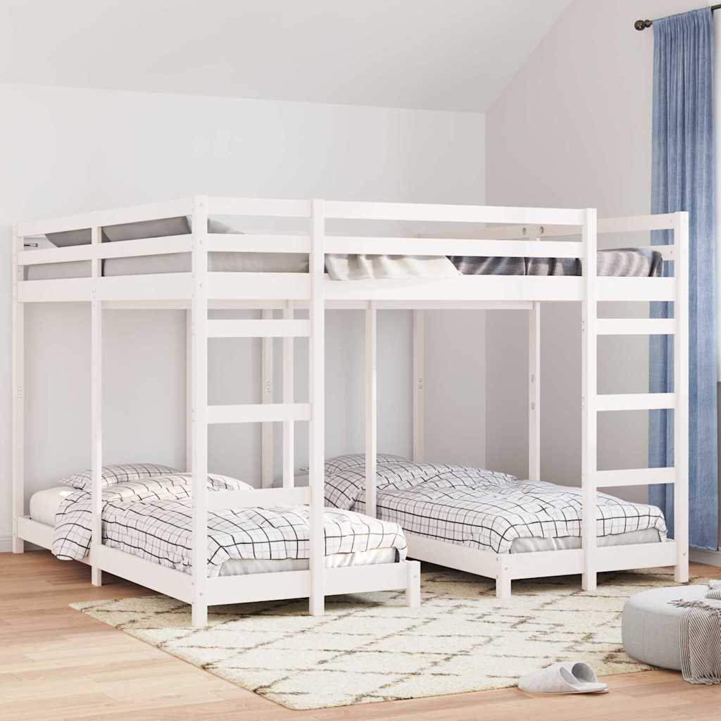 vidaXL Estructura de litera triple 200 x 200 cm Madera de pino macizo