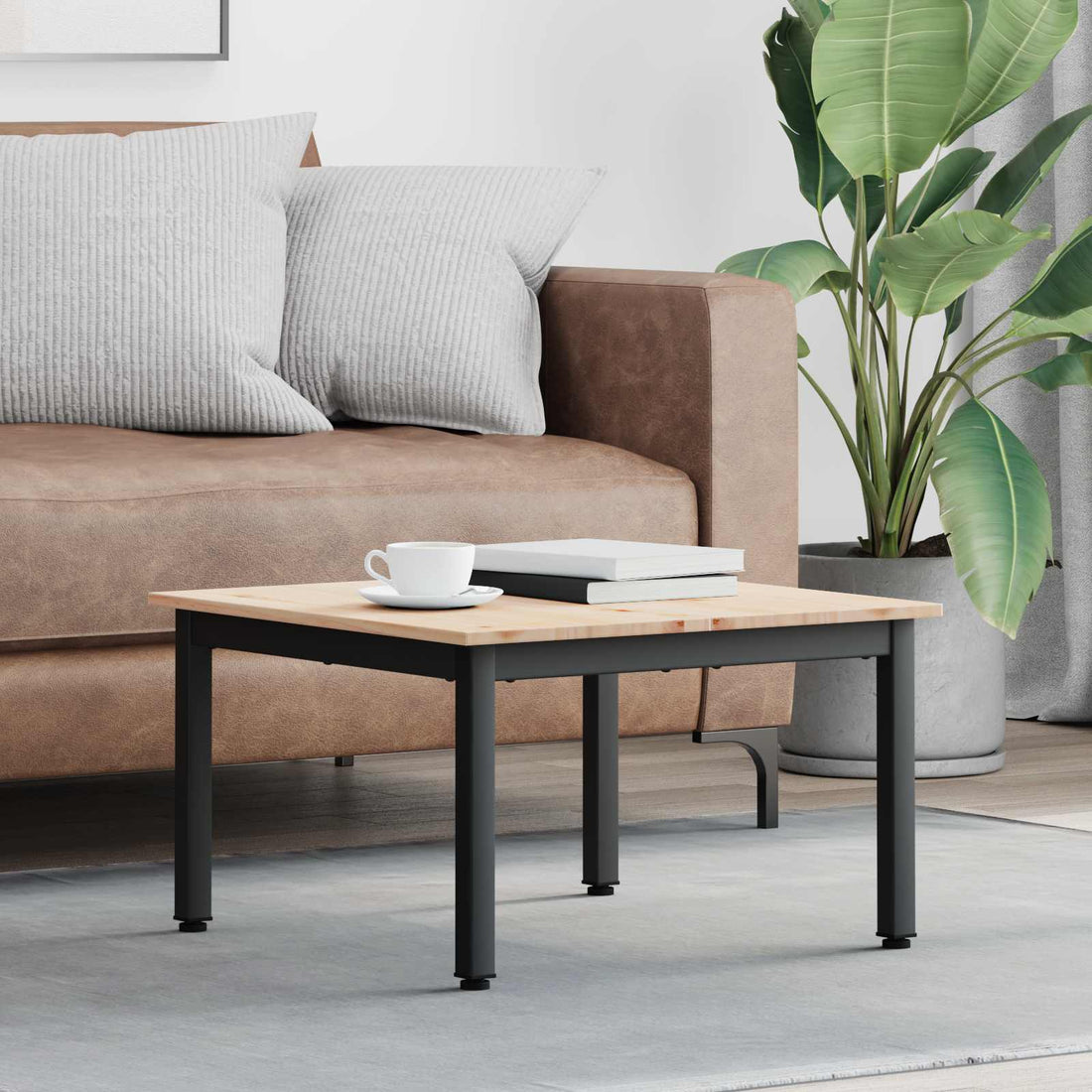 vidaXL Mesa de Café Natural 60 x 60 x 36 cm Madera de pino macizo