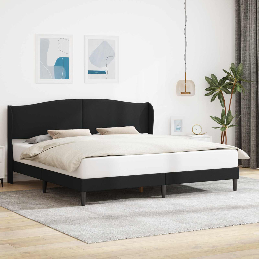 vidaXL Estructura de cama Negro 180 x 200 cm Cuero sintético