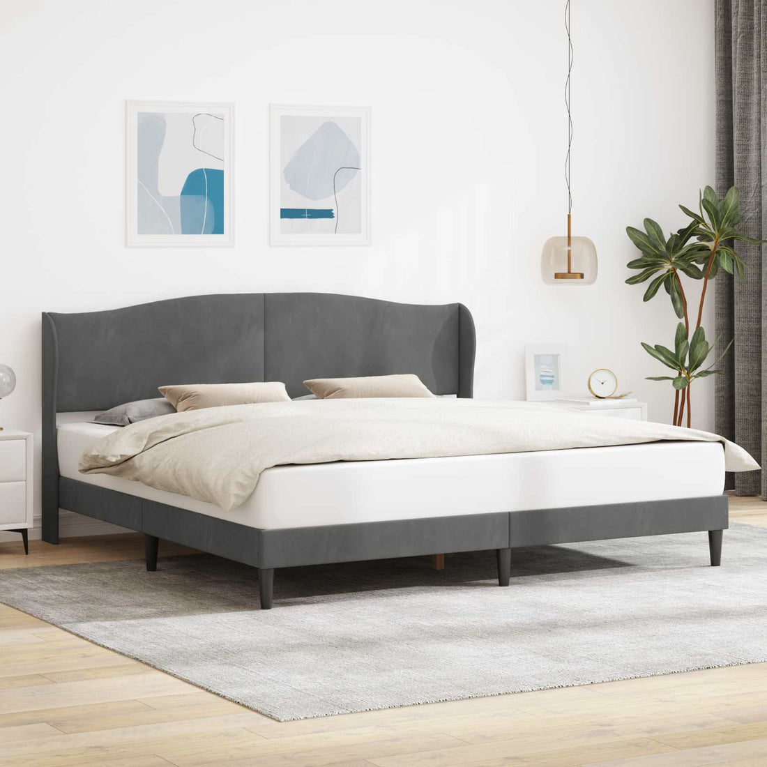vidaXL Estructura de cama Gris oscuro 180 x 200 cm Terciopelo