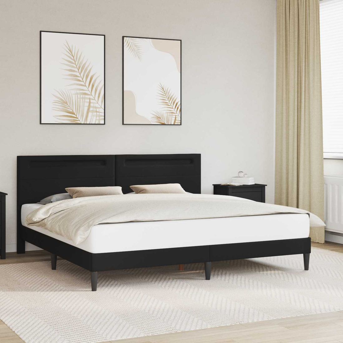 vidaXL Estructura de cama Negro 180 x 200 cm Cuero sintético