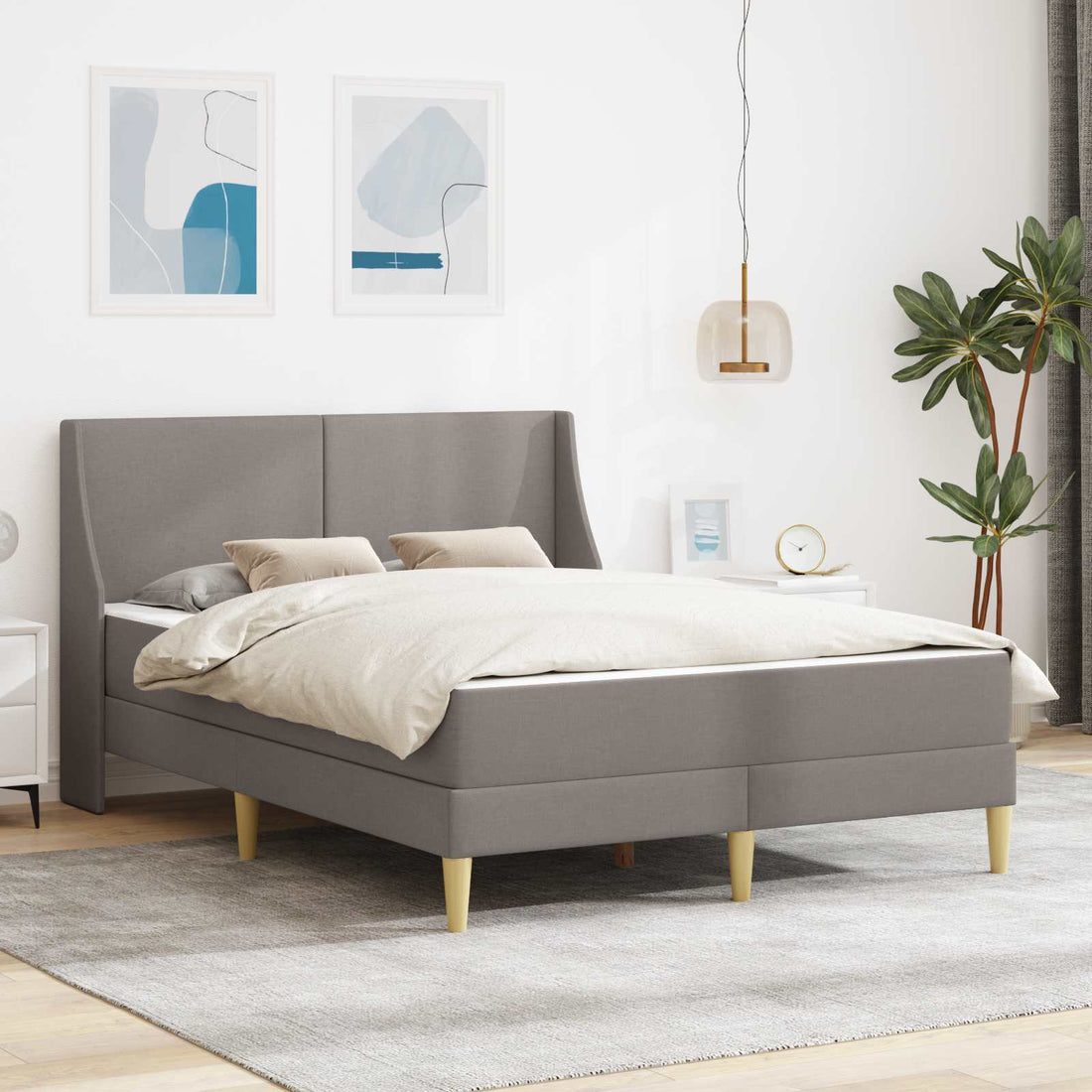 vidaXL Estructura de cama con colchón 2 uds. Funda extraíble