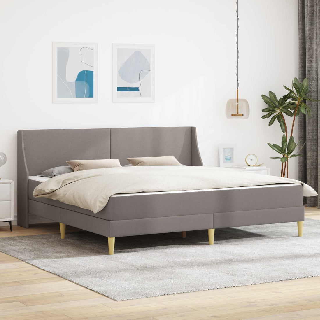 vidaXL Estructura de cama con colchón 2 uds. Funda extraíble