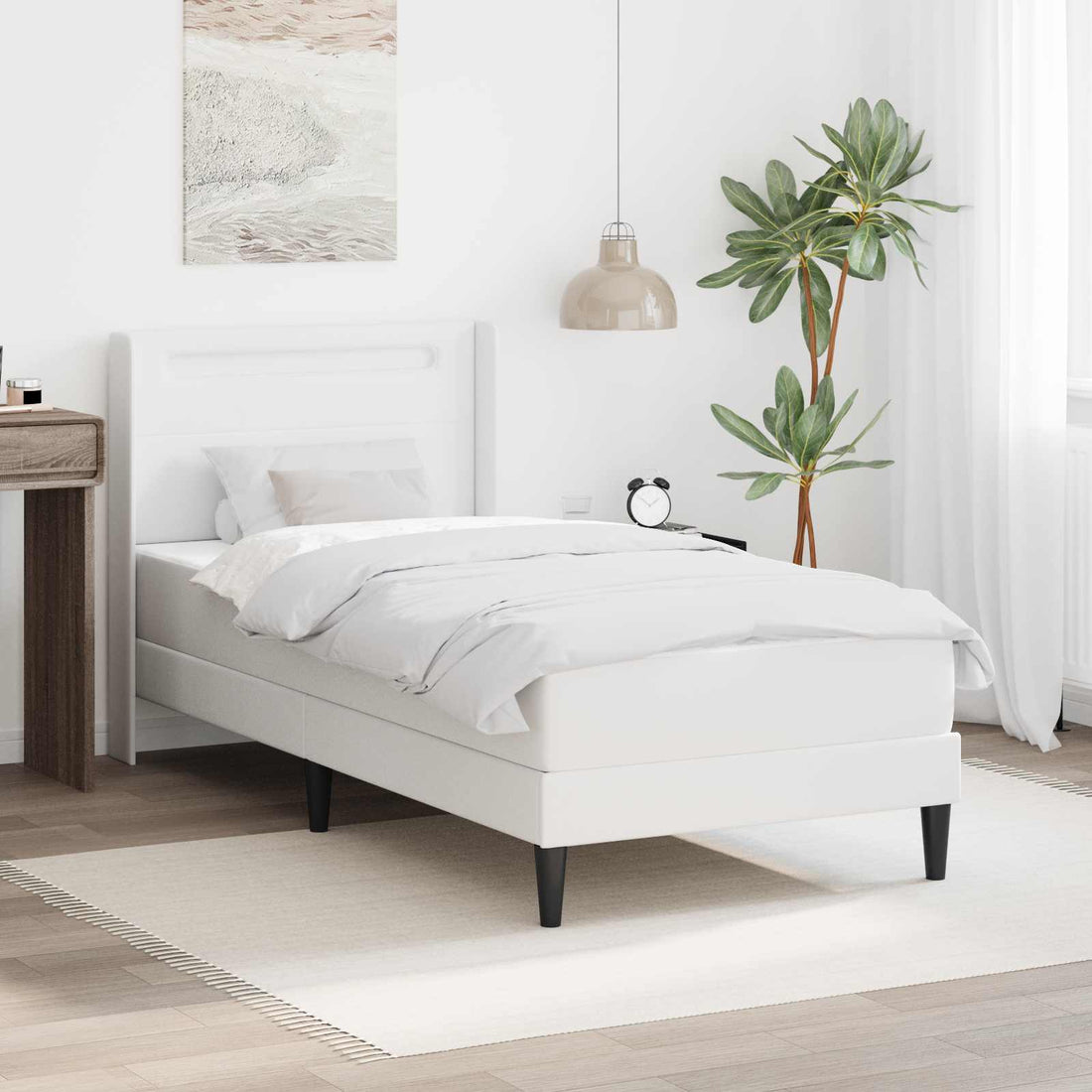 vidaXL Estructura de cama con colchón Blanco 100 x 200 cm
