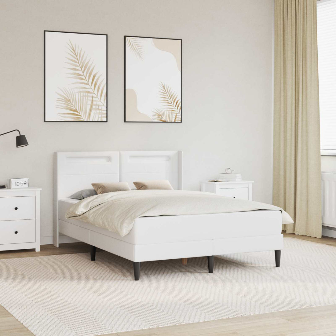 vidaXL Estructura de cama con colchón Blanco 120 x 190 cm