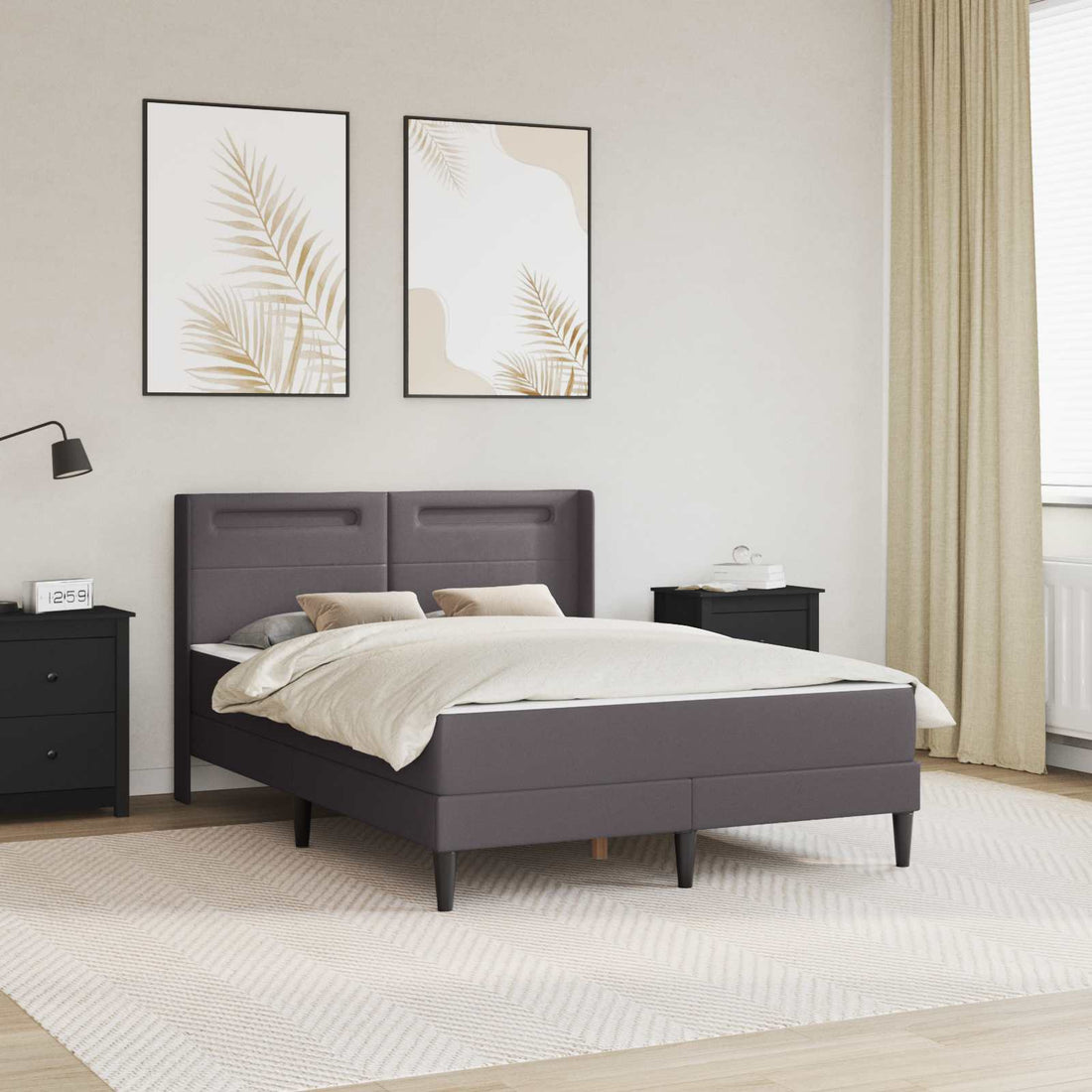 vidaXL Estructura de cama con colchón Gris 120 x 200 cm