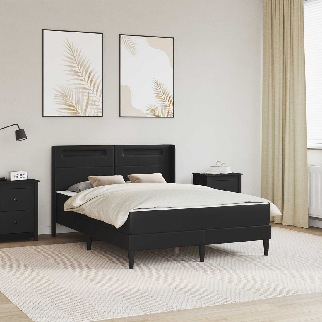 vidaXL Estructura de cama con colchón Negro 120 x 200 cm