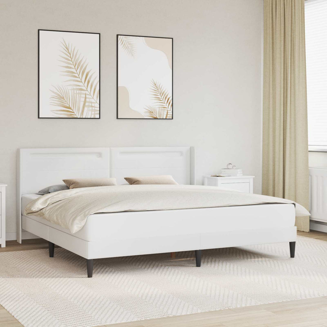 vidaXL Estructura de cama con colchón Blanco 180 x 200 cm
