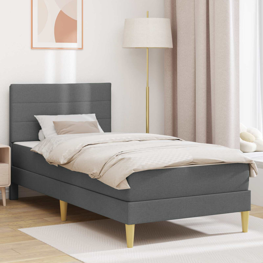 vidaXL Estructura de cama 100 x 200 cm Gris oscuro