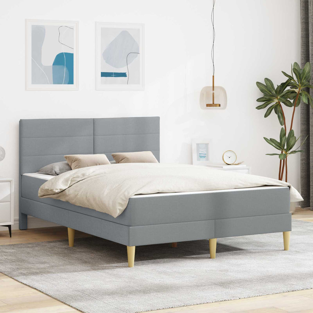 vidaXL Estructura de cama 140 x 200 cm Gris Claro