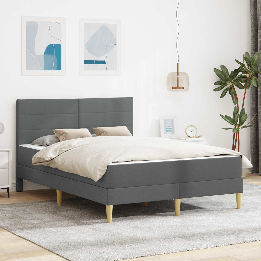 vidaXL Estructura de cama 160 x 200 cm Gris oscuro