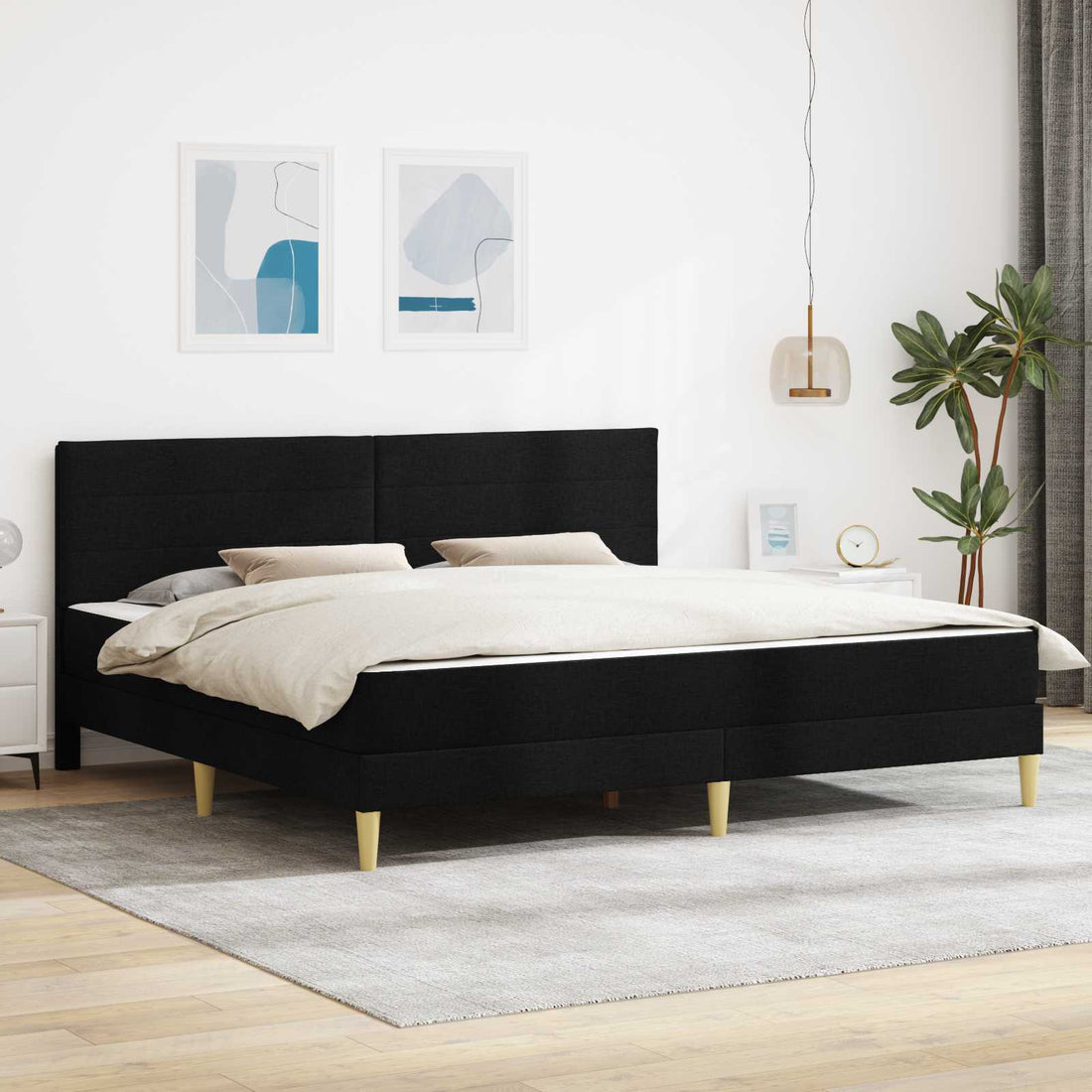 vidaXL Estructura de cama 200 x 200 cm Negro