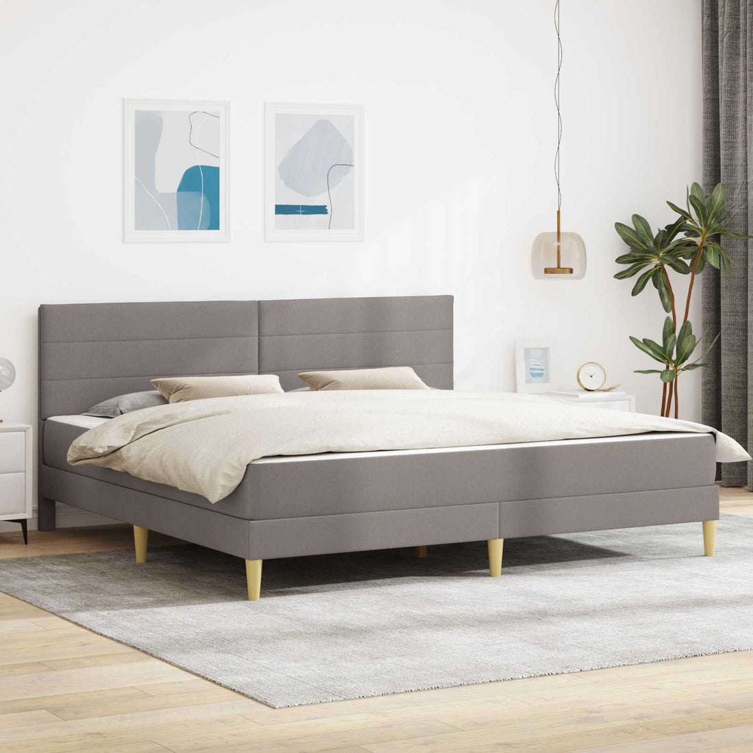 vidaXL Estructura de cama 200 x 200 cm Taupé