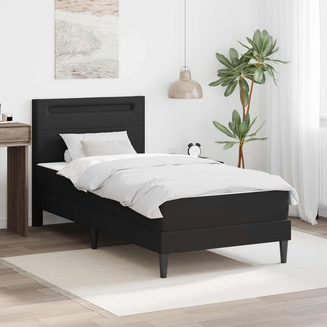 vidaXL Estructura de cama Negro 80 x 200 cm Cuero sintético