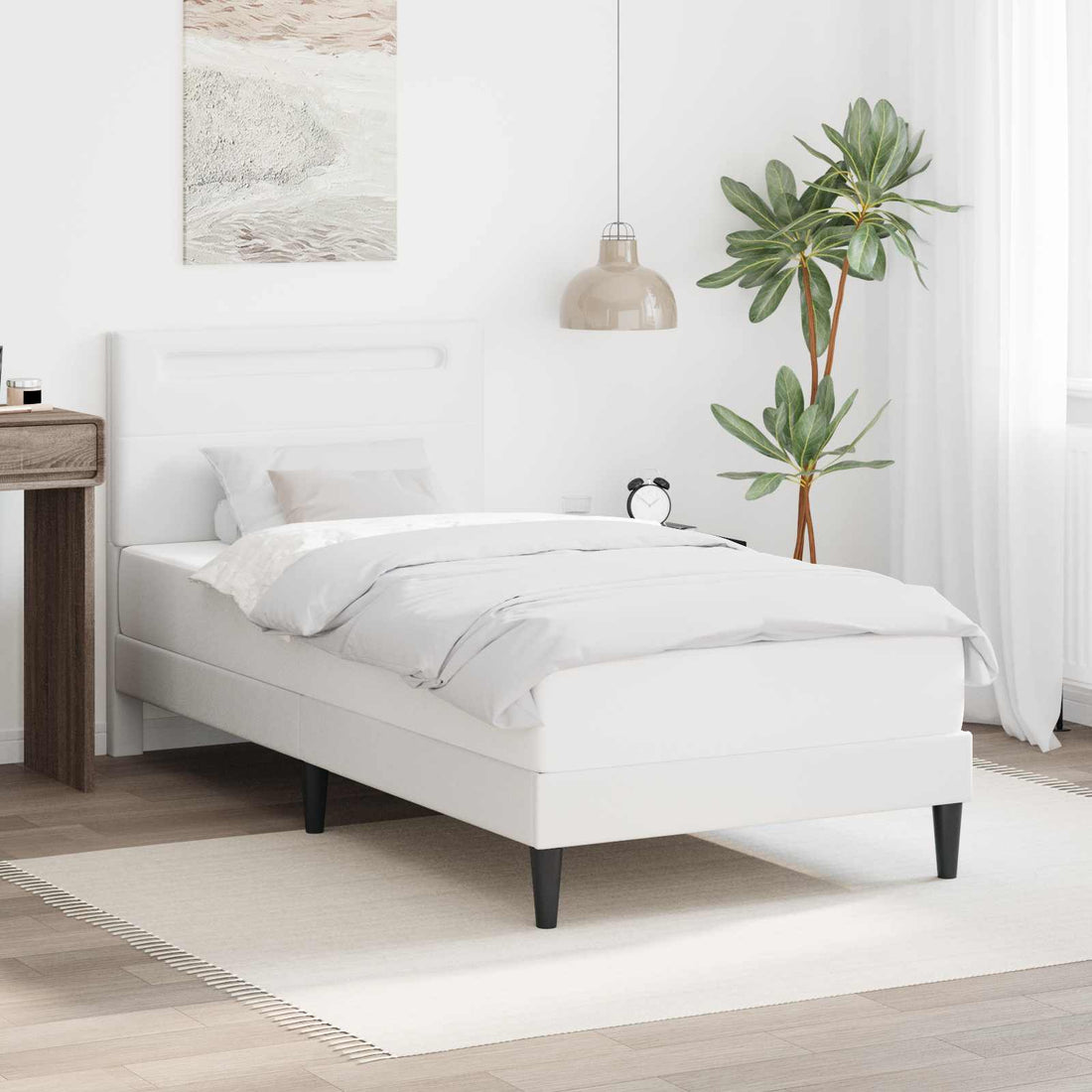 vidaXL Estructura de cama Blanco 90 x 190 cm Cuero sintético
