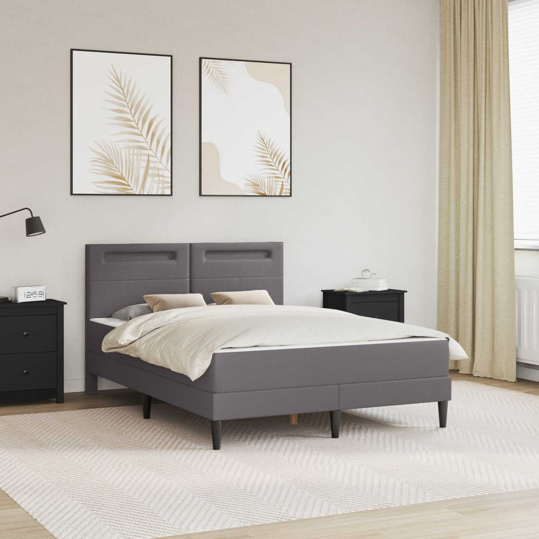 vidaXL Estructura de cama Gris 120 x 190 cm Cuero sintético