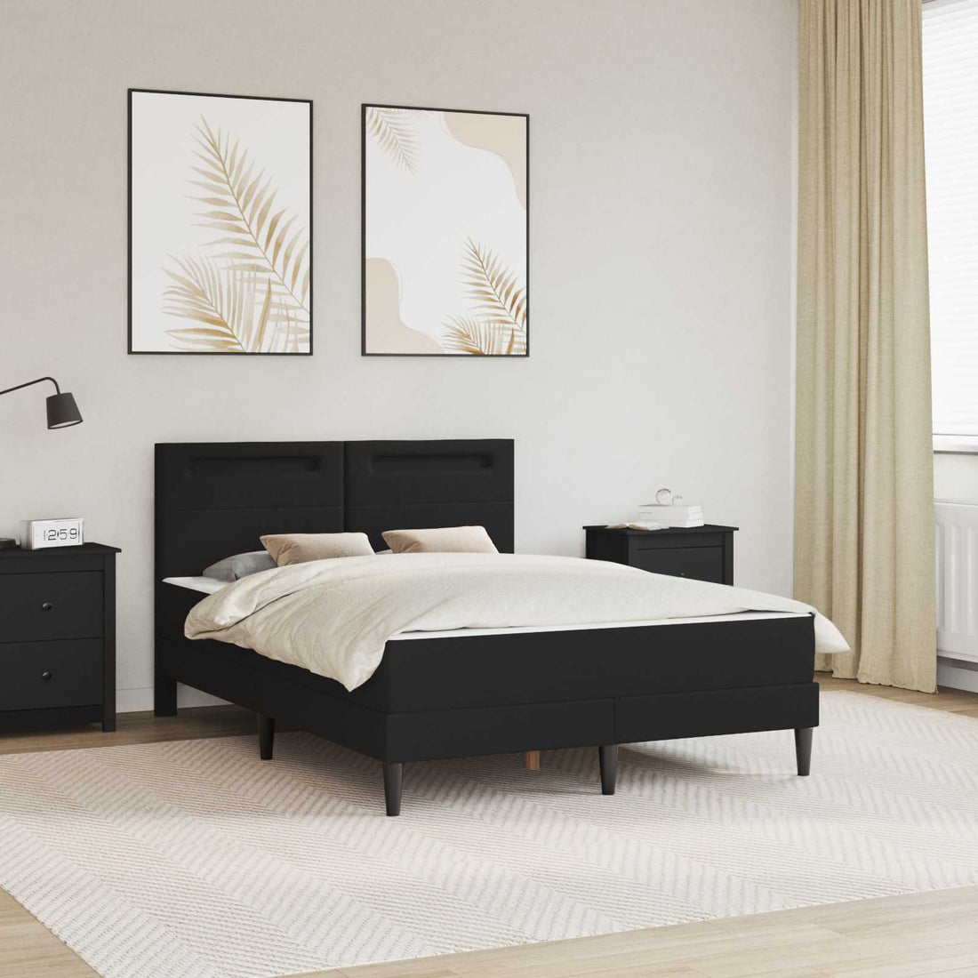 vidaXL Estructura de cama Negro 120 x 200 cm Cuero sintético
