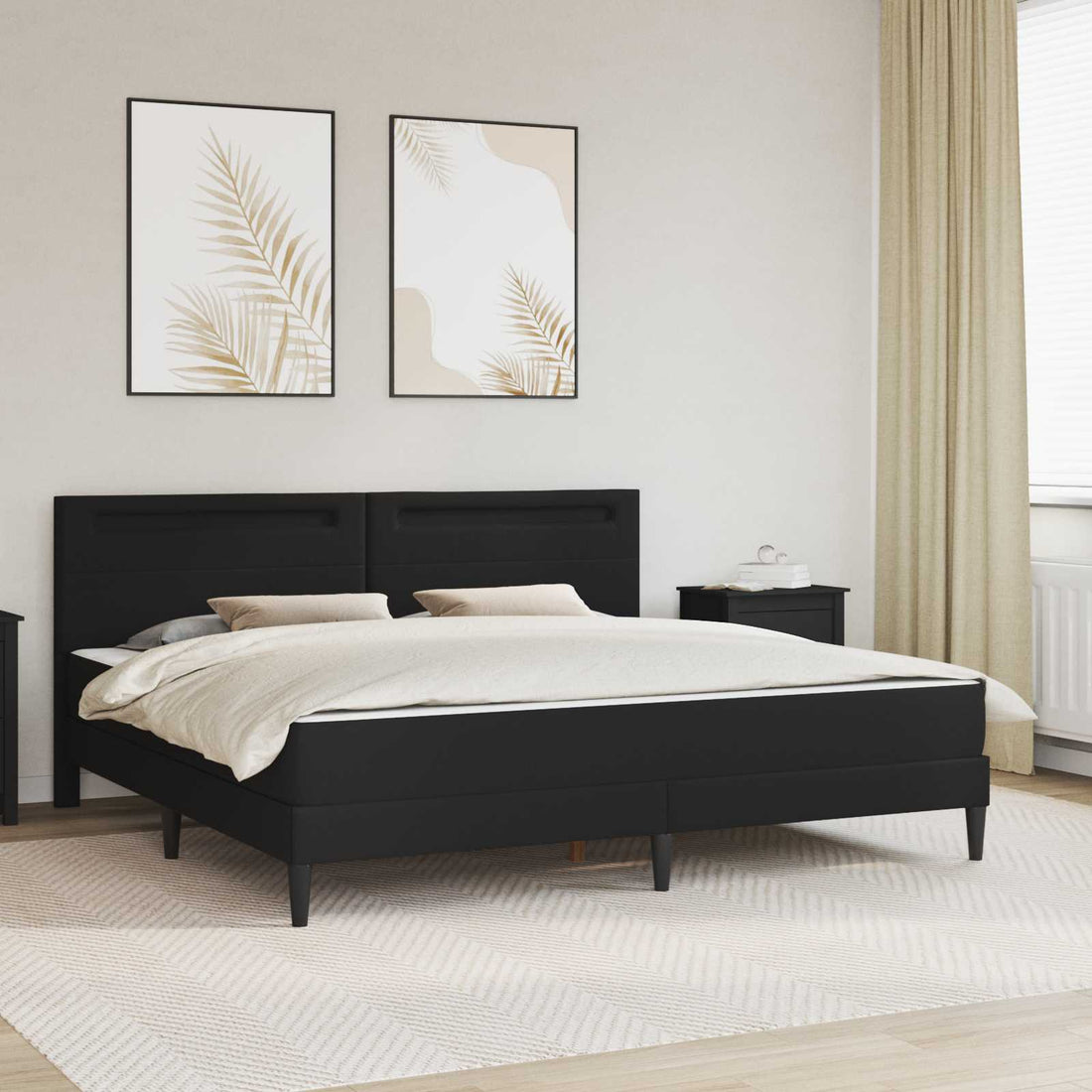 vidaXL Estructura de cama Negro 180 x 200 cm Cuero sintético