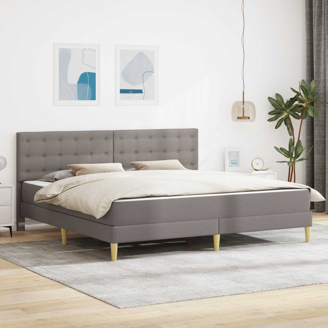vidaXL Estructura de cama con colchón Topo 200 x 200 cm Tela