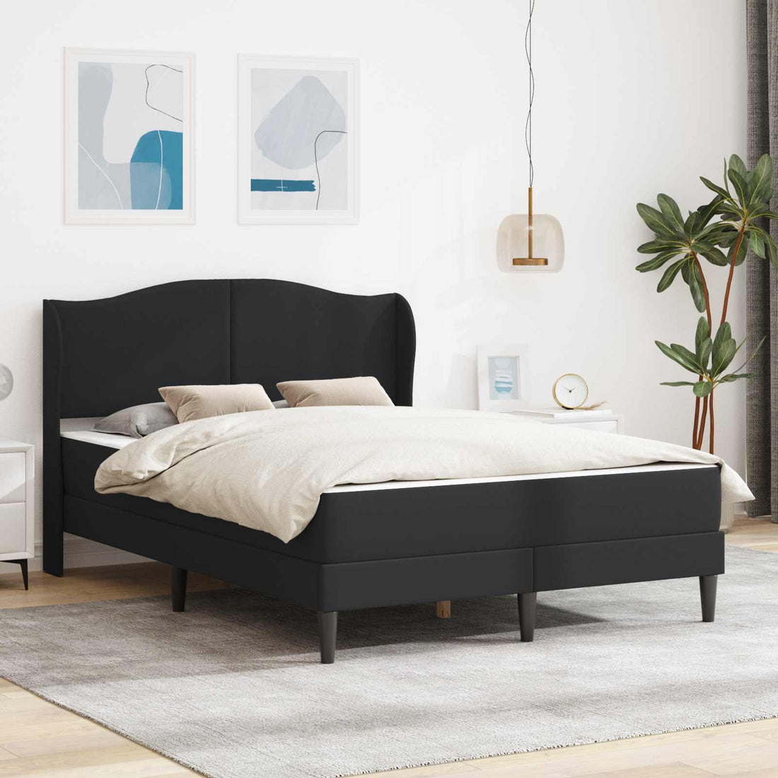 vidaXL Estructura de cama Negro 120 x 200 cm Cuero sintético