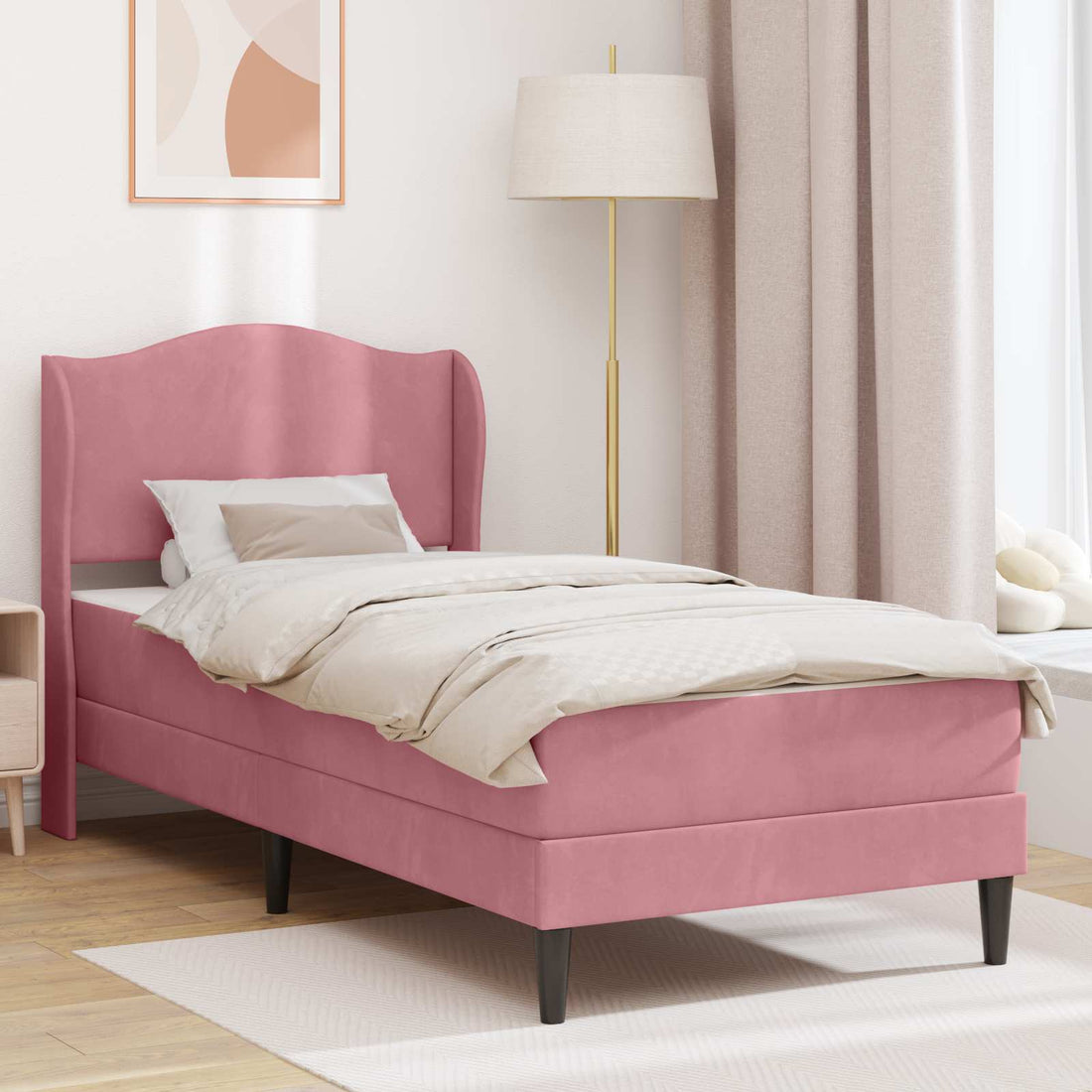 vidaXL Estructura de cama con cabecera Rosa 80 x 200 cm Terciopelo