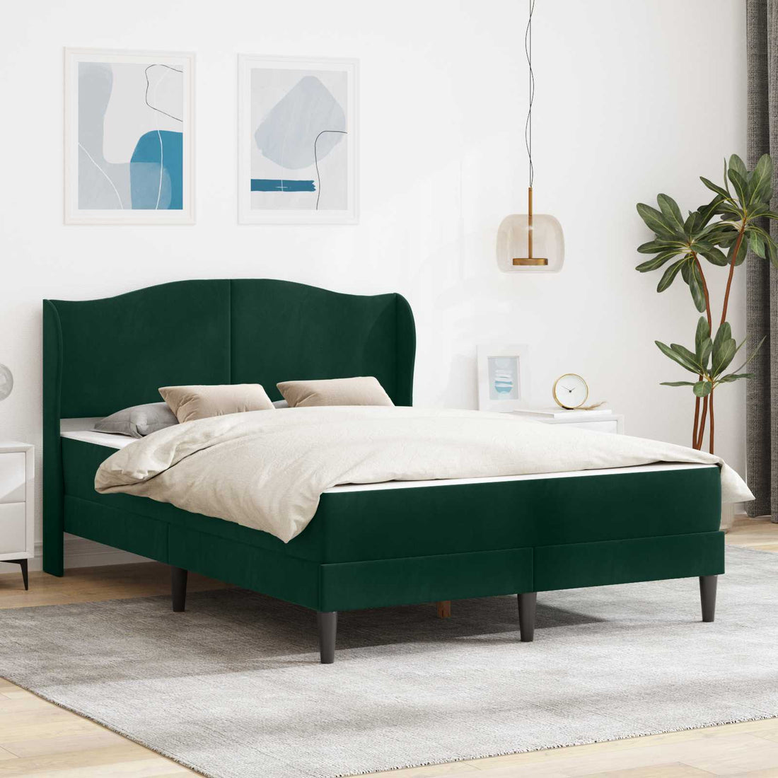 vidaXL Estructura de cama 2 uds. Verde oscuro 120 x 190 cm Terciopelo