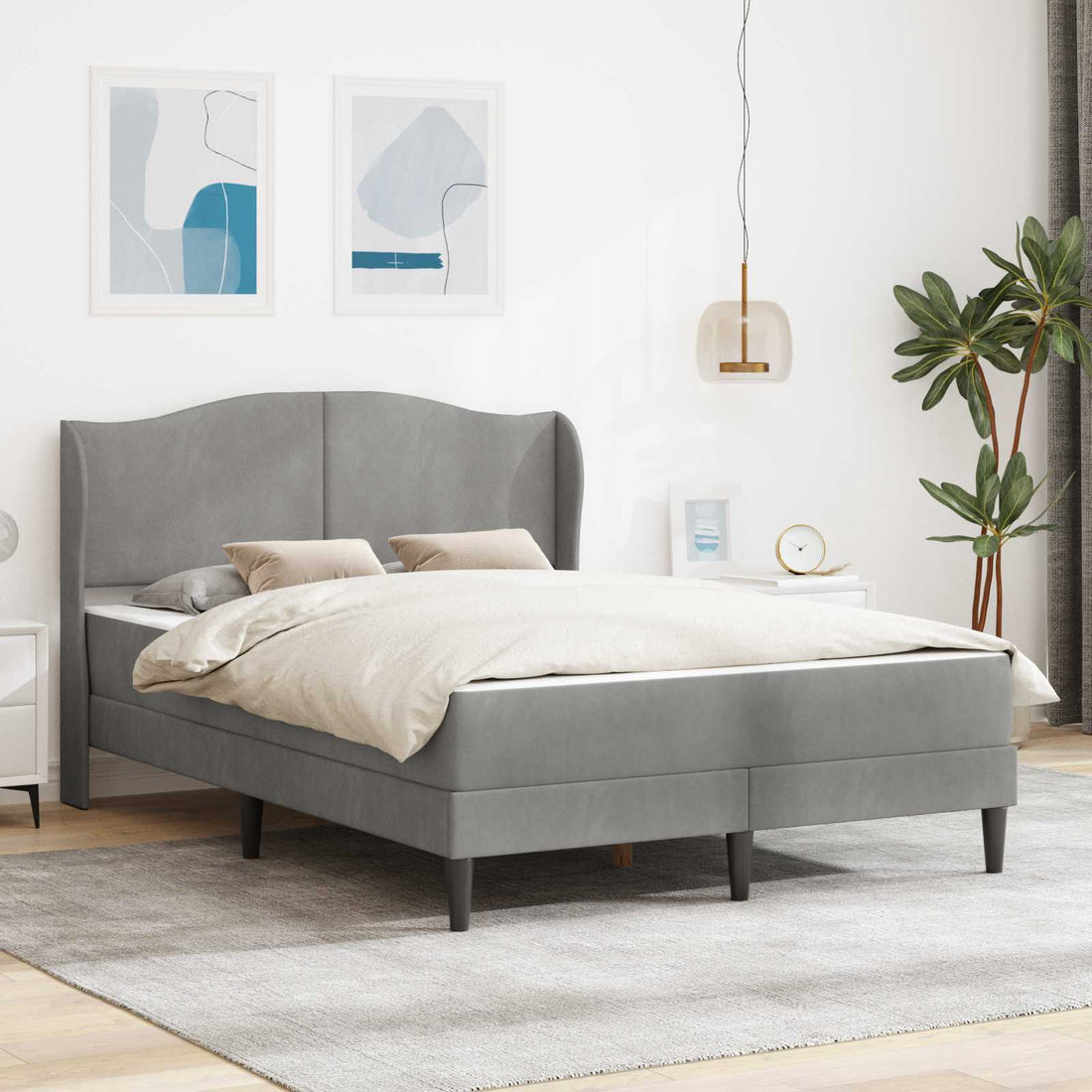 vidaXL Estructura de cama Gris Claro 120 x 200 cm Terciopelo