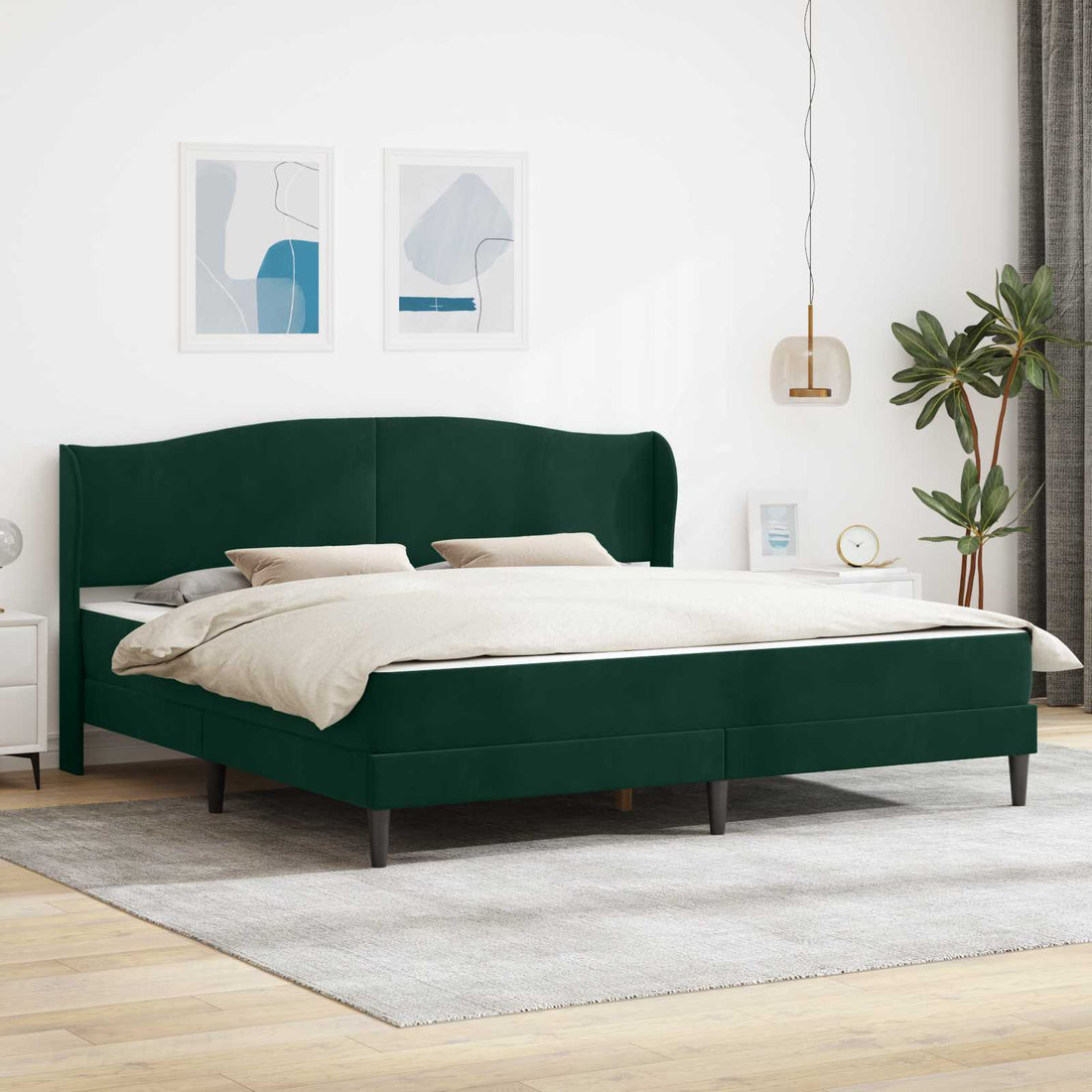 vidaXL Estructura de cama Verde oscuro 200 x 200 cm Terciopelo