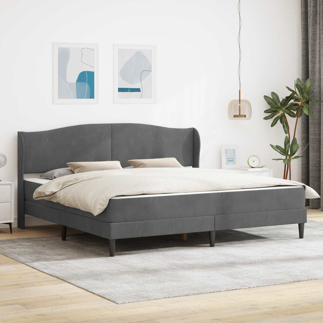 vidaXL Estructura de cama Gris oscuro 180 x 200 cm Terciopelo