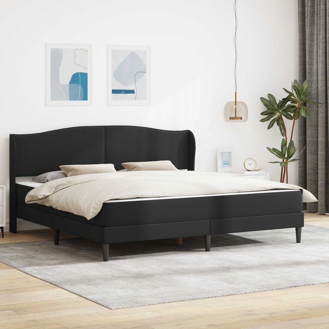 vidaXL Estructura de cama Negro 180 x 200 cm Cuero sintético