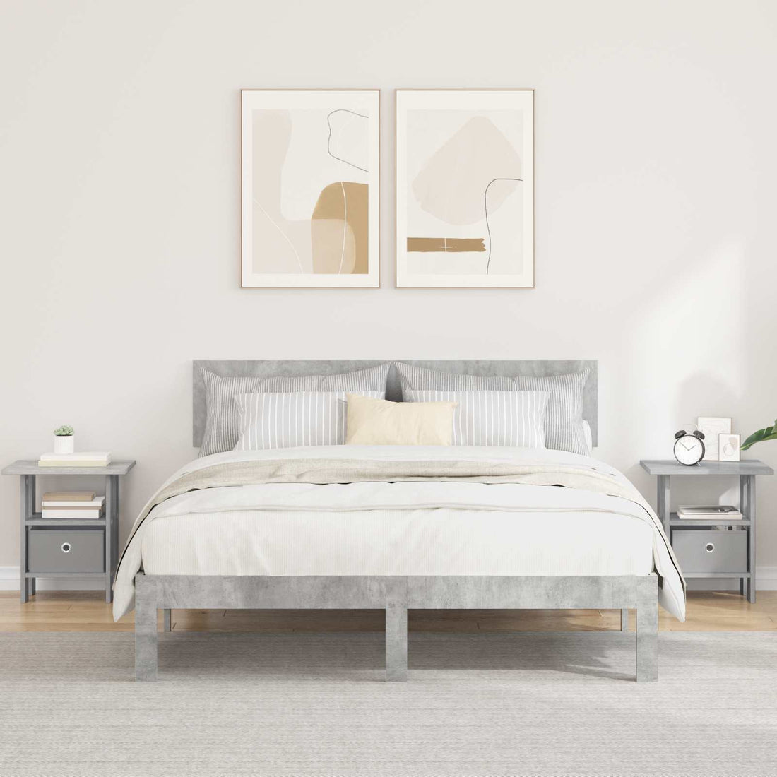 vidaXL Mesita de Noche 2 uds. Gris Concreto 41 x 40 x 45 cm
